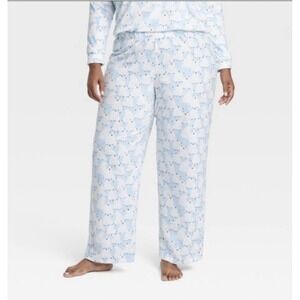 Big/Tall Blue Polar Bear Print Microfleece Pajama Pants Very Soft Wondershop L